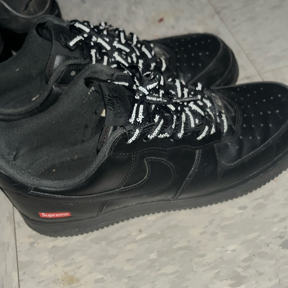 supreme black air force 1s